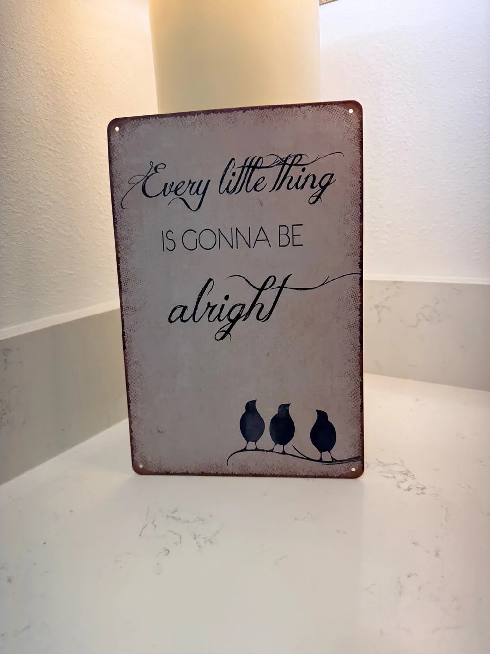 Every Little Thing Wall Sign - Beige with Black Birds